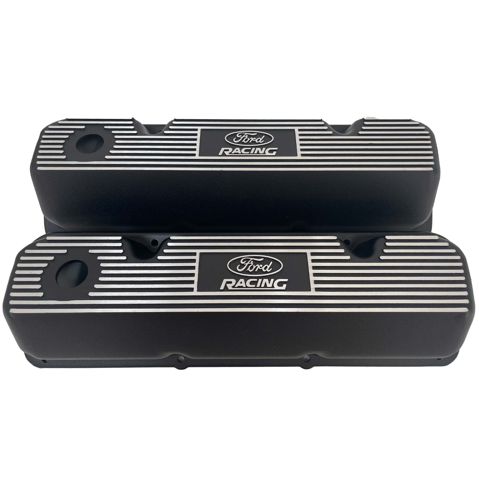 NOS 351 Cleveland Valve Covers - Ford Racing Logo - Black - #M-6582-A341R
