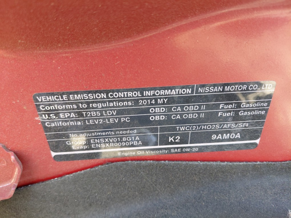 2014 Nissan Sentra 1.8L Engine Motor OEM 86K Miles - LKQ458665351