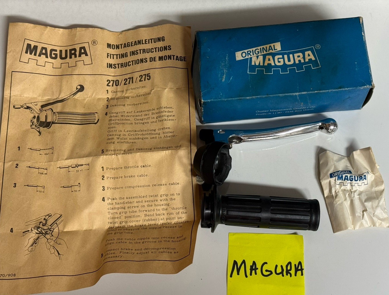Magura Throttle Nos 270 271 275 Bultaco Ossa Montesa Maico Penton Cz Puch