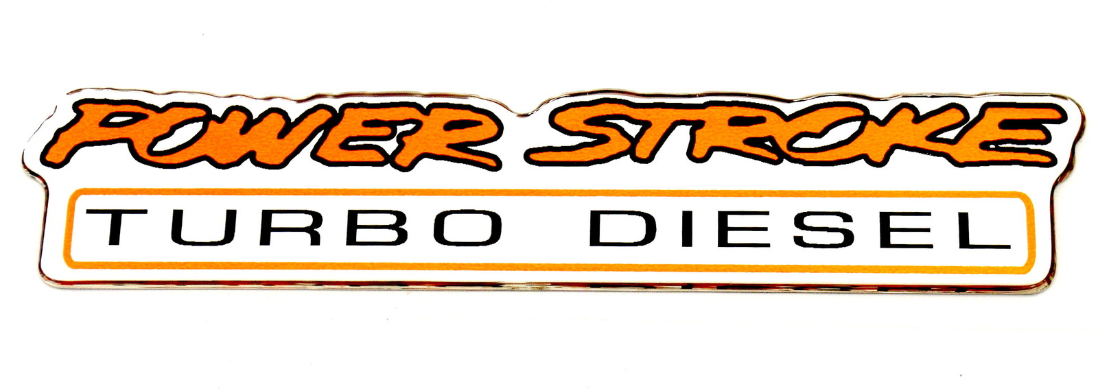 POWERSTROKE TURBO DIESEL EMBLEM ORANGE/CHROME
