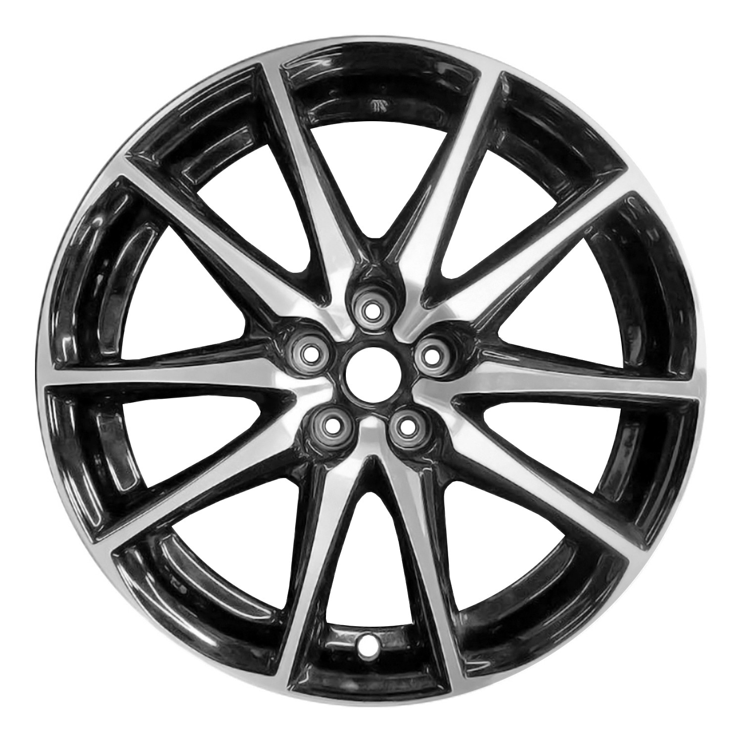 17x7.5 10 Spoke Refurbished Alloy Wheel Machined & Painted Gloss Black 560-75278