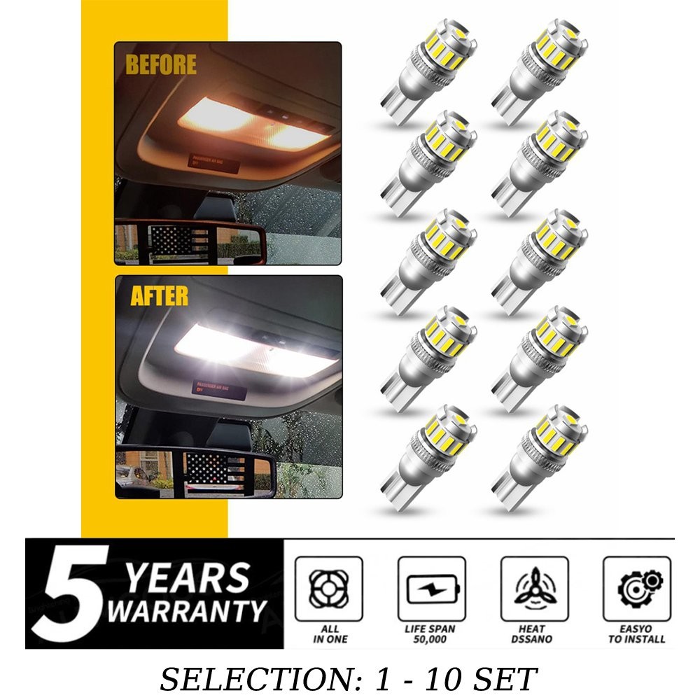 10-100X LED T10 W5W 194 168 Headlight Interior Trunk Light Bulb Cool White 2F13