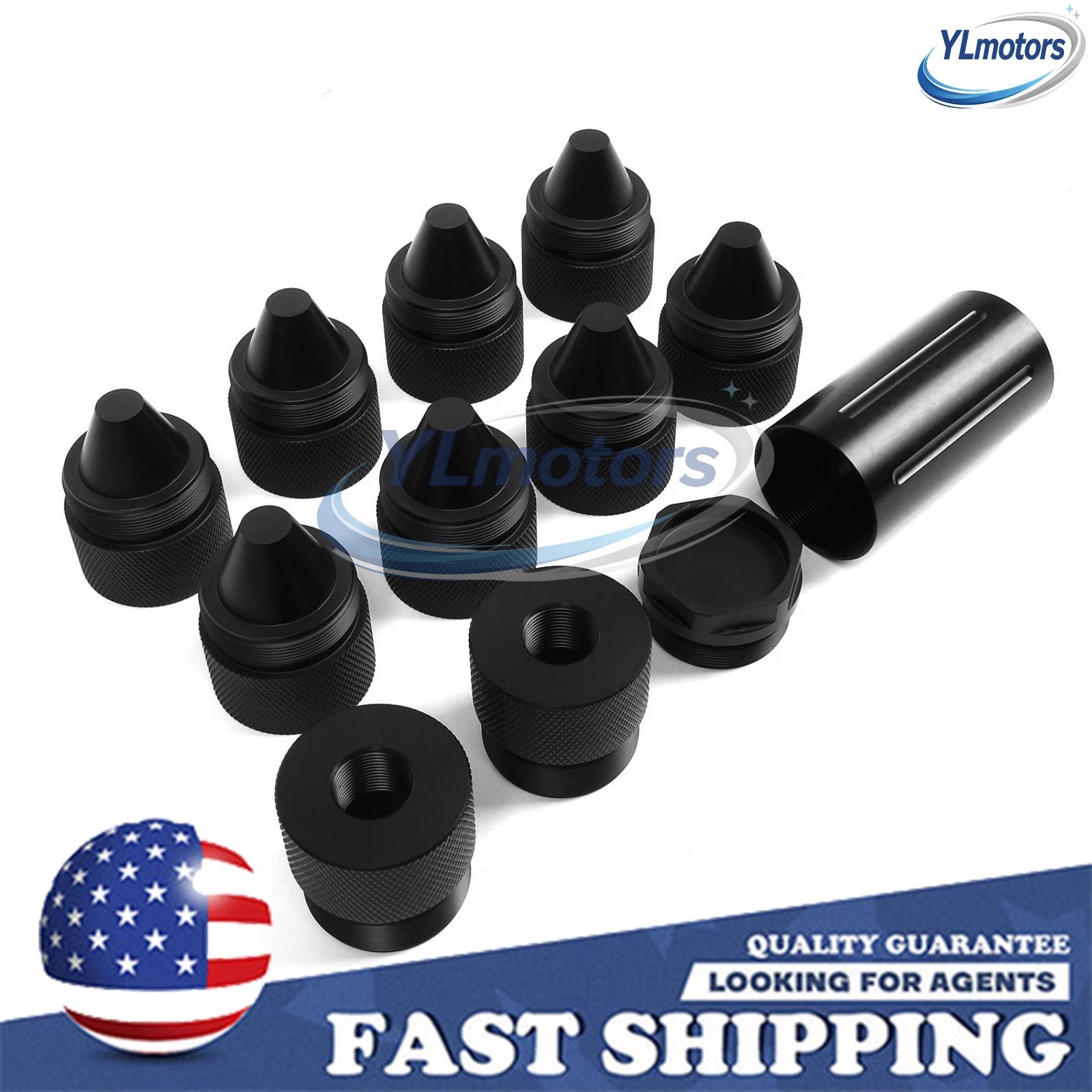 For any 1.375''X24 Cone shaped parts Stainless Steel Sealed End Cap Black For any 1.375''X24 Cone shaped parts Stainless Steel Sealed End Cap Black