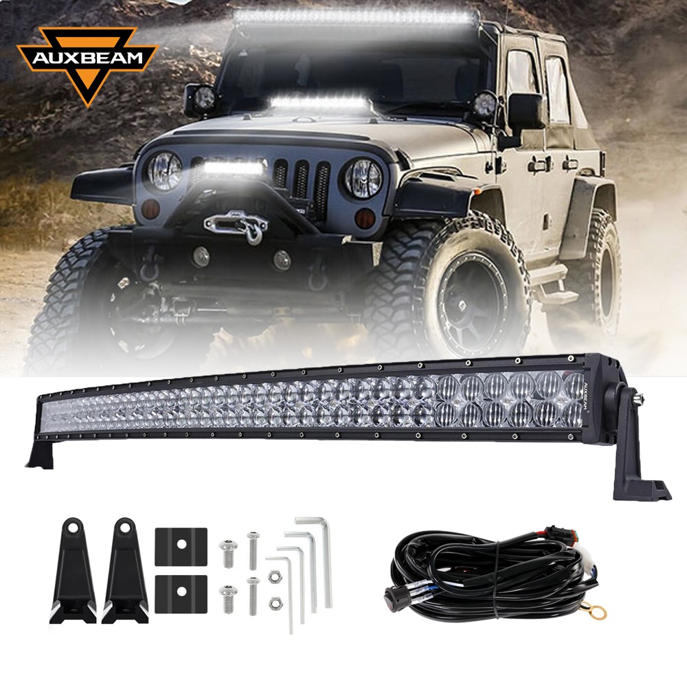 AUXBEAM 42inch 240W Combo Curved LED Light Bar 5D Lens for Chevrolet GMC Truck