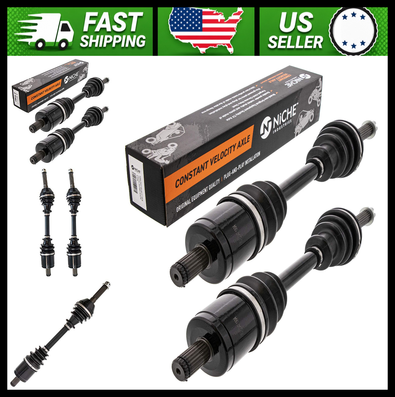 NICHE Front CV Axle Drive Shafts for Polaris, 2-Pack NICHE Front CV Axle Drive Shafts for Polaris, 2-Pack