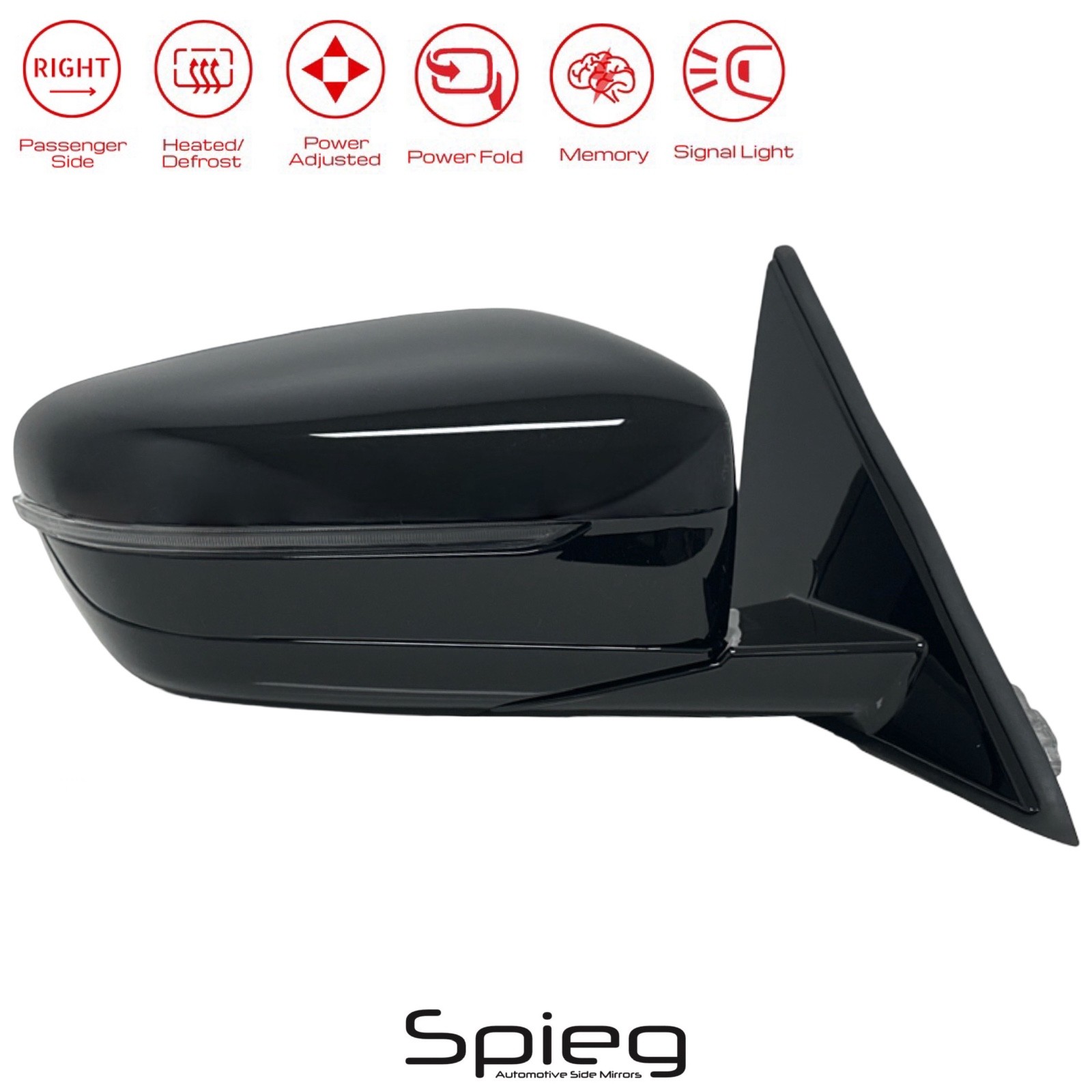 Passenger Side Mirror for 2019-24 BMW G20 with Power Folding Memory 5pin w/o BSM