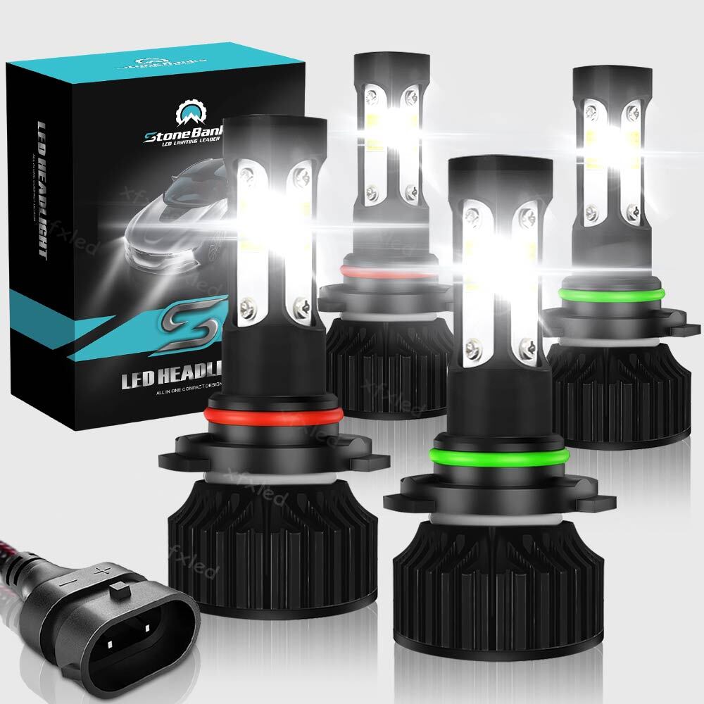 9006 9005 LED Headlight KIT Combo Bulbs 10000K High Low Beam Super Bright White