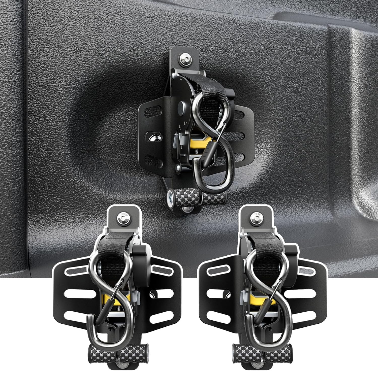 For 2009-2014 Ford F150 2PCS Retractable Ratchet Straps Tie Down Straps