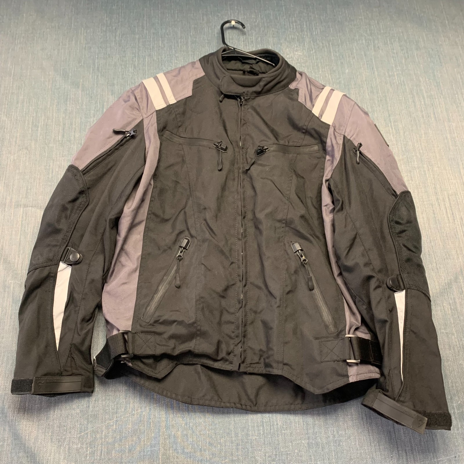 Viking Cycle Men\'s Jacket Size M Black Gray Padded Armor Mesh Motorcycle Riding Viking Cycle Men\'s Jacket Size M Black Gray Padded Armor Mesh Motorcycle Riding