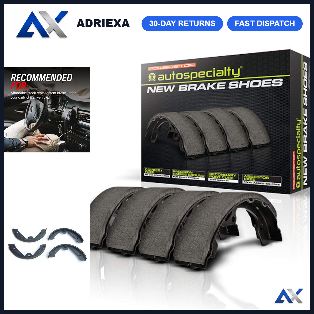 Rear Parking Brake Shoes for Audi e-tron GT, Porsche Cayenne, Panamera, Taycan - Rear Parking Brake Shoes for Audi e-tron GT, Porsche Cayenne, Panamera, Taycan -