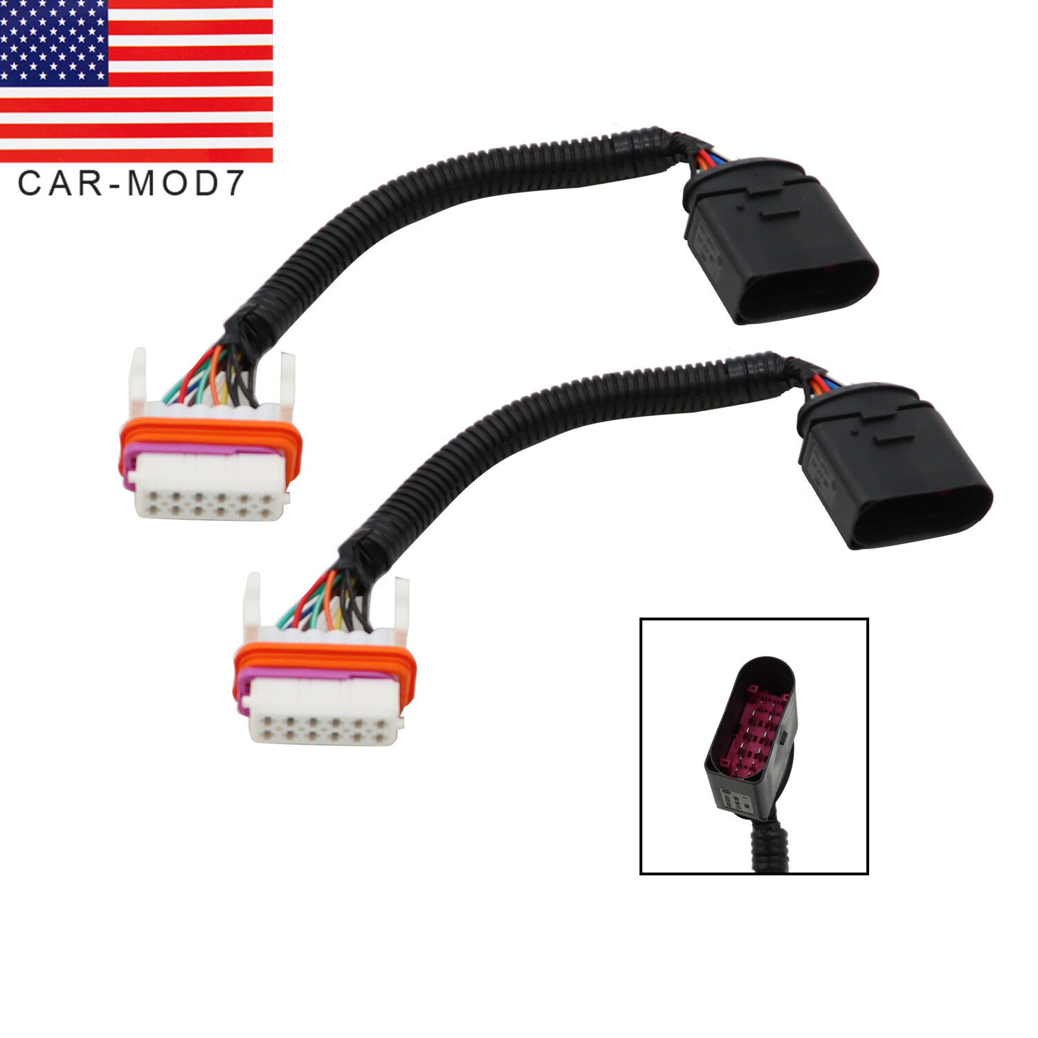 2X Headlight Wiring Harness Adapters 7L6971071A For Volkswagen Touareg 2004-06