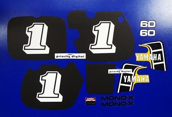 1982 Yamaha YZ60 11pc graphics 82' aufkleber decals stickers kit VMX YZ 60 AHRMA