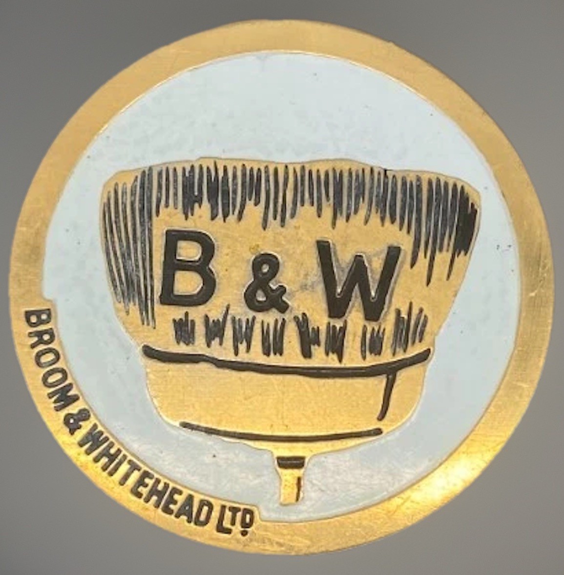 Antique Broom & Whitehead Ltd B&W British Coachbuilt 1920s Brass Enamel Badge