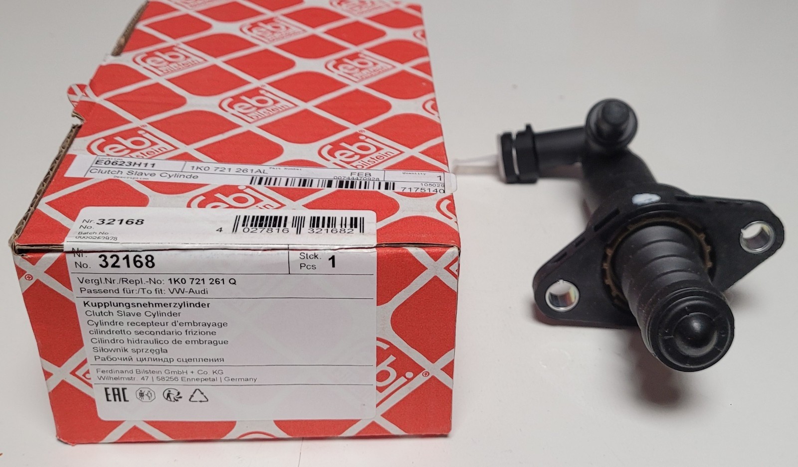 NEW Febi Bilstein Clutch Slave Cylinder 1K0721261AL For Select Volkswagon Models NEW Febi Bilstein Clutch Slave Cylinder 1K0721261AL For Select Volkswagon Models