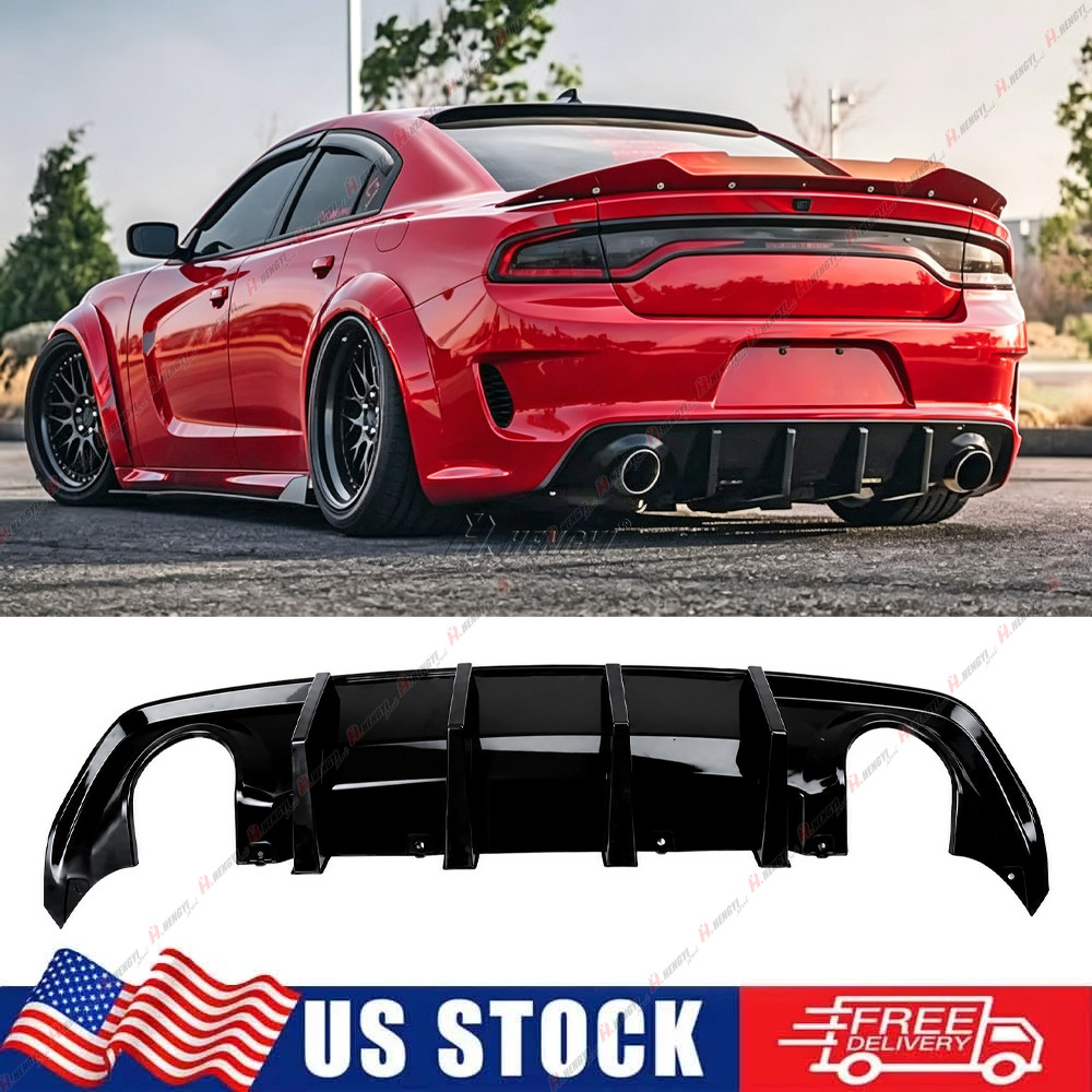 For 2020-2023 Dodge Charger Widebody Only Glossy Black Rear Bumper Diffuser Lip