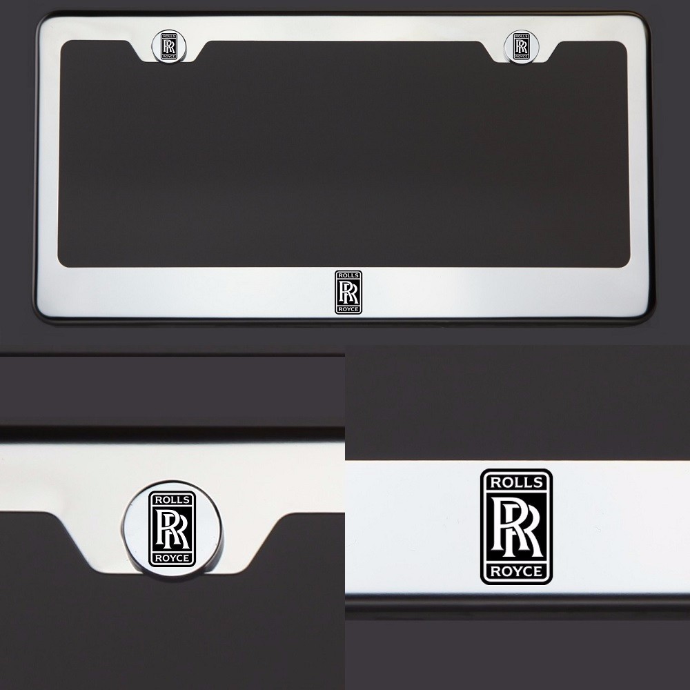 Fit Rolls Royce Logo Laser Etched Stainless Steel License Plate Frame Chrome Fit Rolls Royce Logo Laser Etched Stainless Steel License Plate Frame Chrome