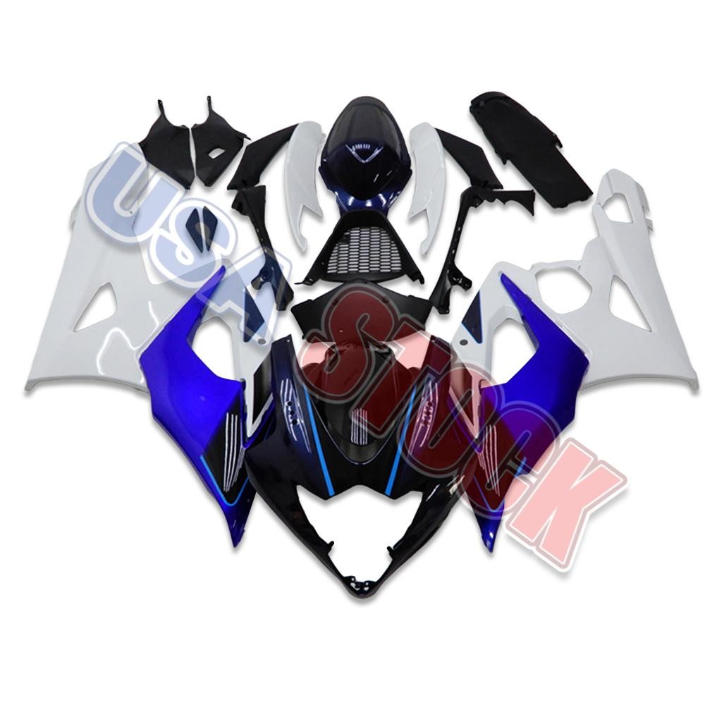FFK Injection Black Blue White Fairing Fit for Suzuki  2005-2006 GSXR 1000 +Bolt