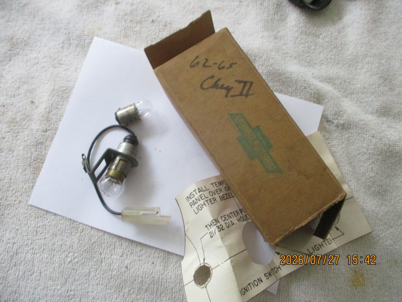 NOS 1962-1965 CHEVROLET NOVA, CHEVY 2 PARKING BRAKE ALARM PARTS