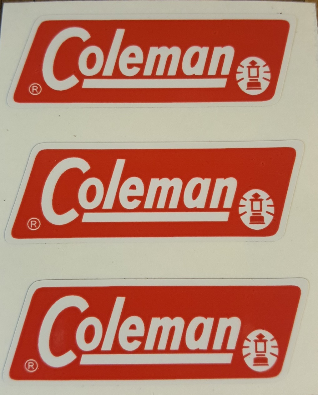 THREE (3) NEW COLEMAN REPLACEMENT STICKER LABEL DECAL LANTERN STOVE 1971-1983 THREE (3) NEW COLEMAN REPLACEMENT STICKER LABEL DECAL LANTERN STOVE 1971-1983