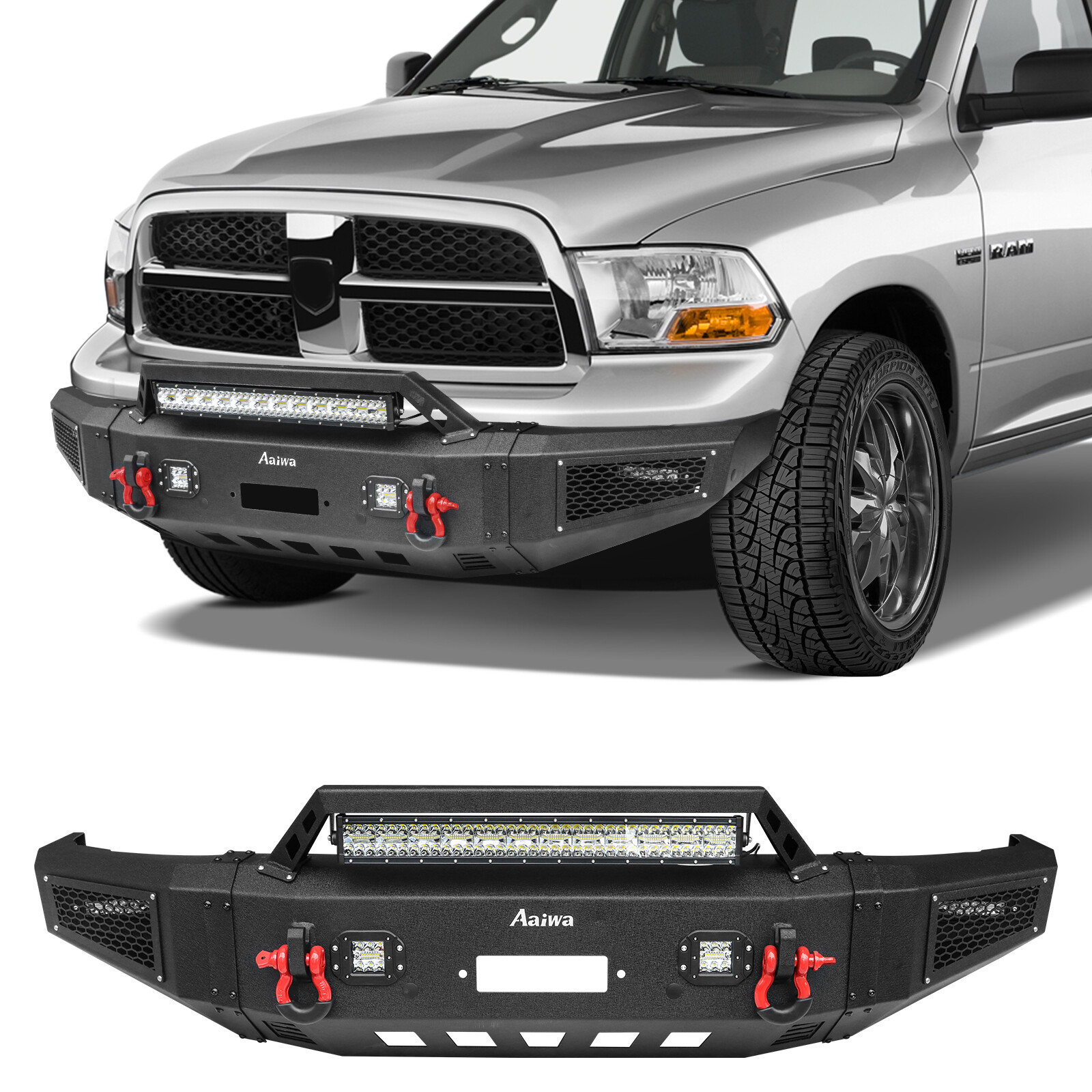 Offroad For 1994-2001 Dodge Ram 1500 & 1994-2002 Ram 2500 3500 Front Rear Bumper