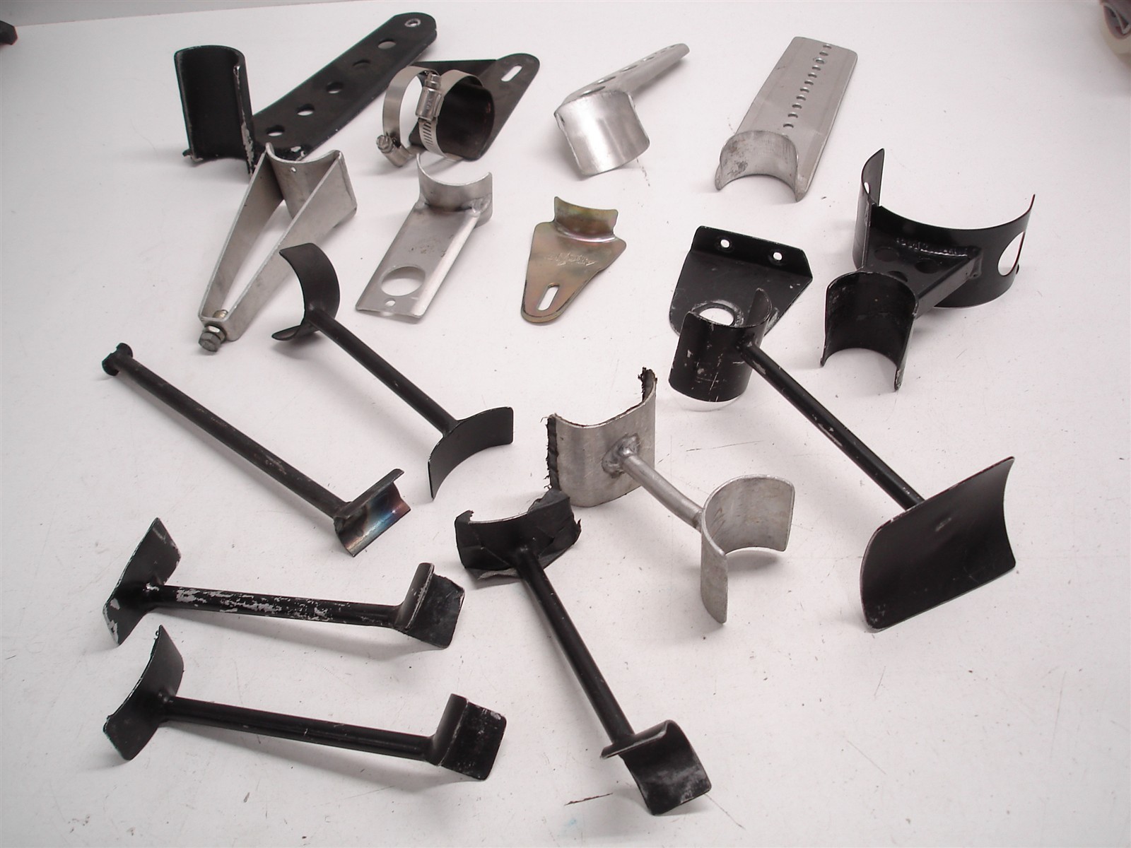 16 NASCAR ALUMINUM & STEEL REAR VIEW MIRROR & ASSORTED ROLL BAR MOUNT BRACKETS
