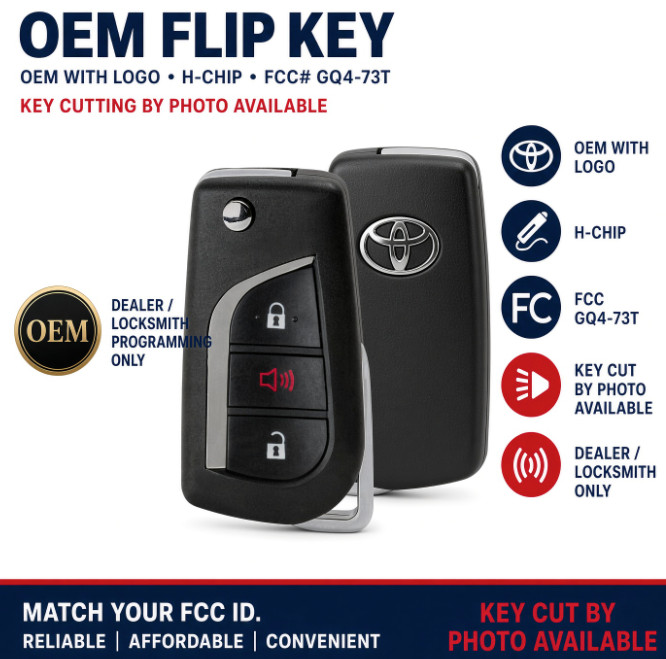 OEM Used RAV4 Flip Key GQ4-73T 89070-0R300 89070-0R380 Key Cut Available OEM Used RAV4 Flip Key GQ4-73T 89070-0R300 89070-0R380 Key Cut Available