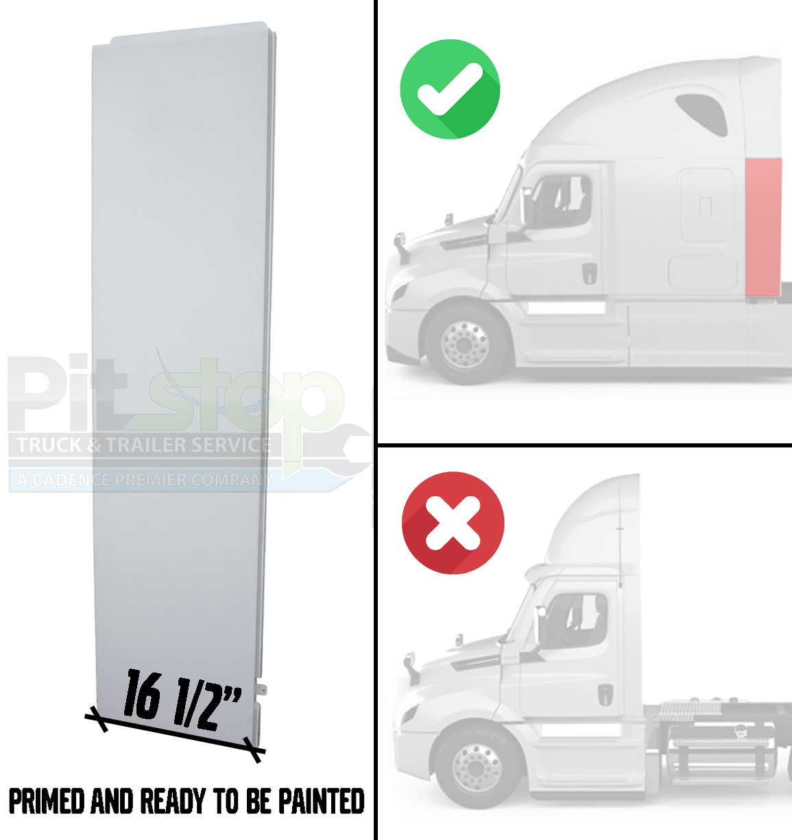Freightliner Cascadia 2008-2024 Behind The Cab Fairing Extension Lower Left