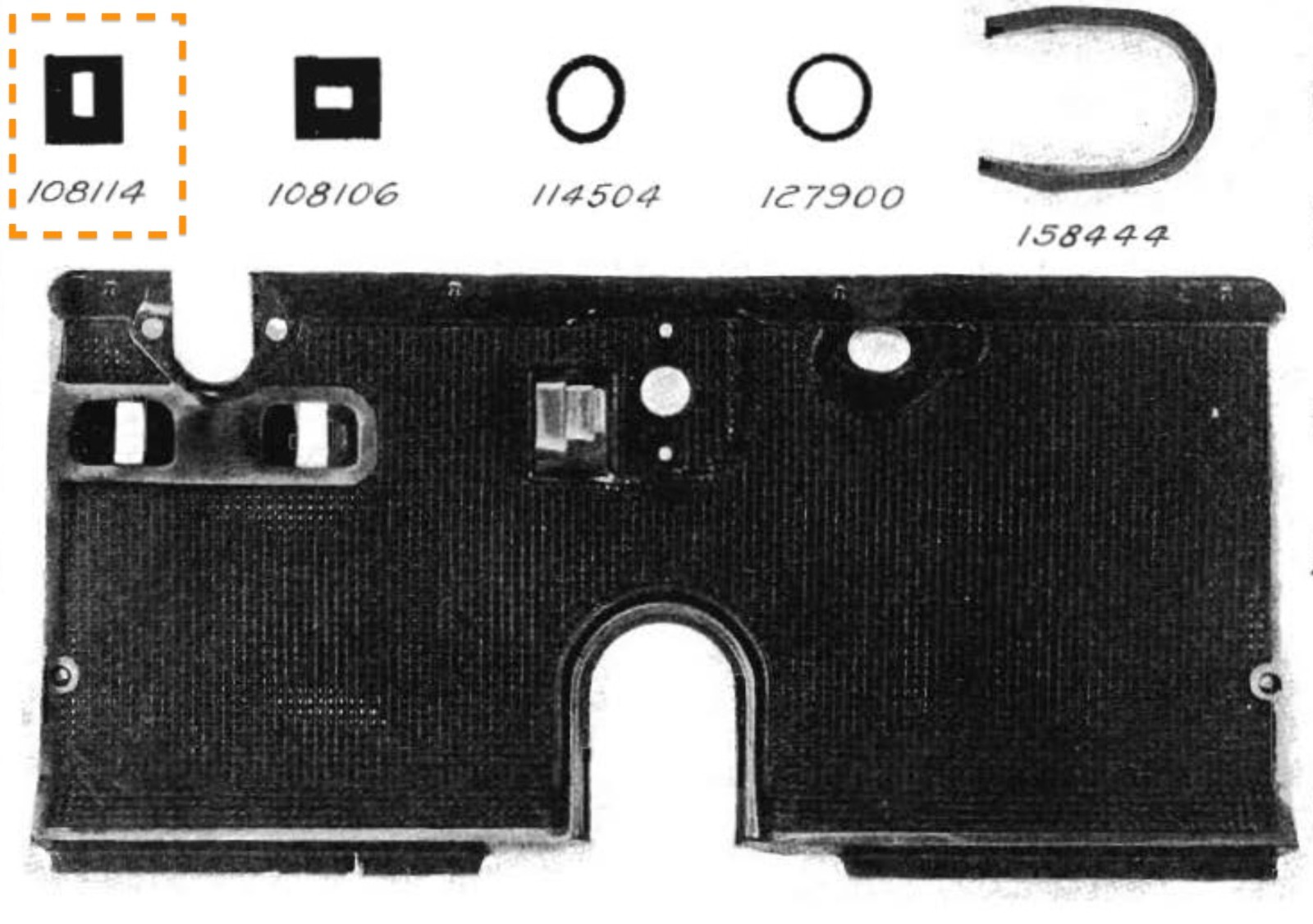1924 -1929 Packard Inclinded Toe-Board Pedal Bumpers  - P/N 108114 - Pair