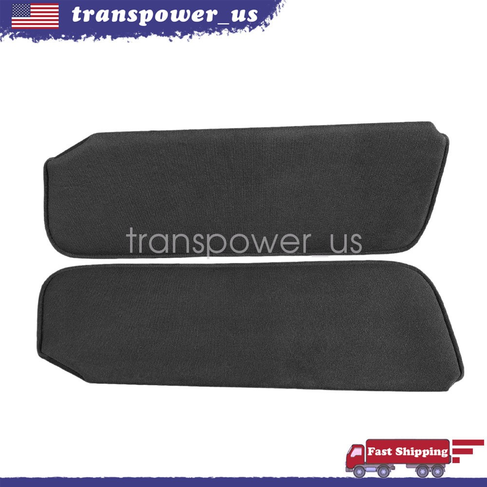 Fits 1988-98 GMC Chevy C/K Series Suburban Silverado Sierra Black Sun Visor Pair