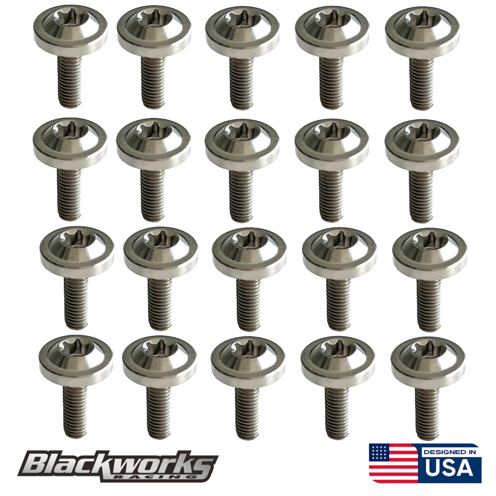 QTY 20 TITANIUM FENDER ENGINE HEADLIGHT BUMPER DRESS UP BOLT TORX SCREW M6X1.0 QTY 20 TITANIUM FENDER ENGINE HEADLIGHT BUMPER DRESS UP BOLT TORX SCREW M6X1.0