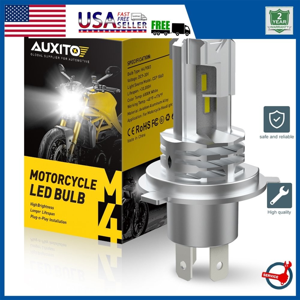 1/2set H4 9003 Headlight Hi/Low LED Beam 6000K Motorcycle Lamp Fanless 1000LM