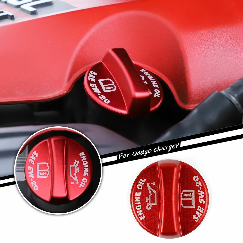 For Dodge Challenger Charger 2009+ Aluminium Alloy Cnc Engine Oil Cap Cover Trim