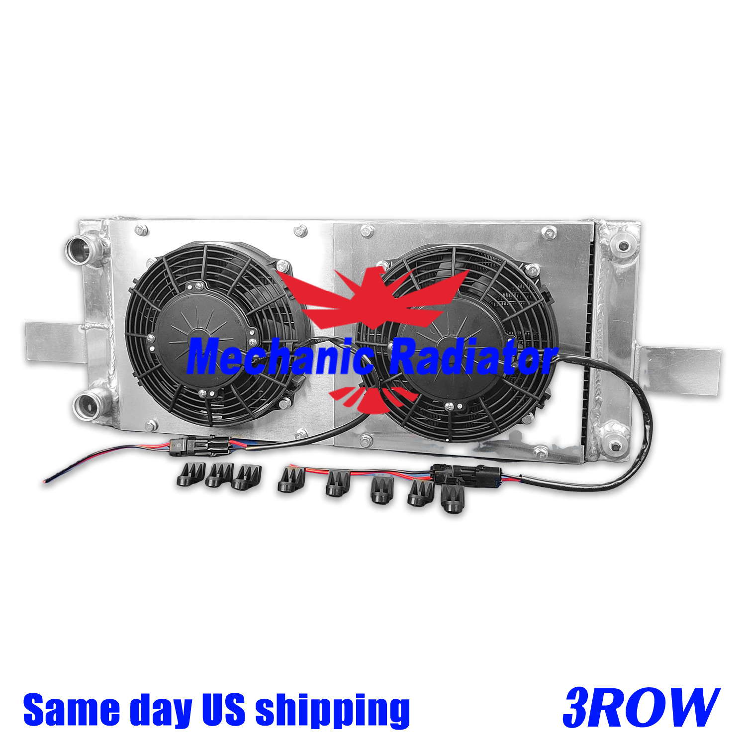 Universal Pocket Tucked Aluminum Radiator＋Fan For Honda Civic CRX-RH249525 3 ros