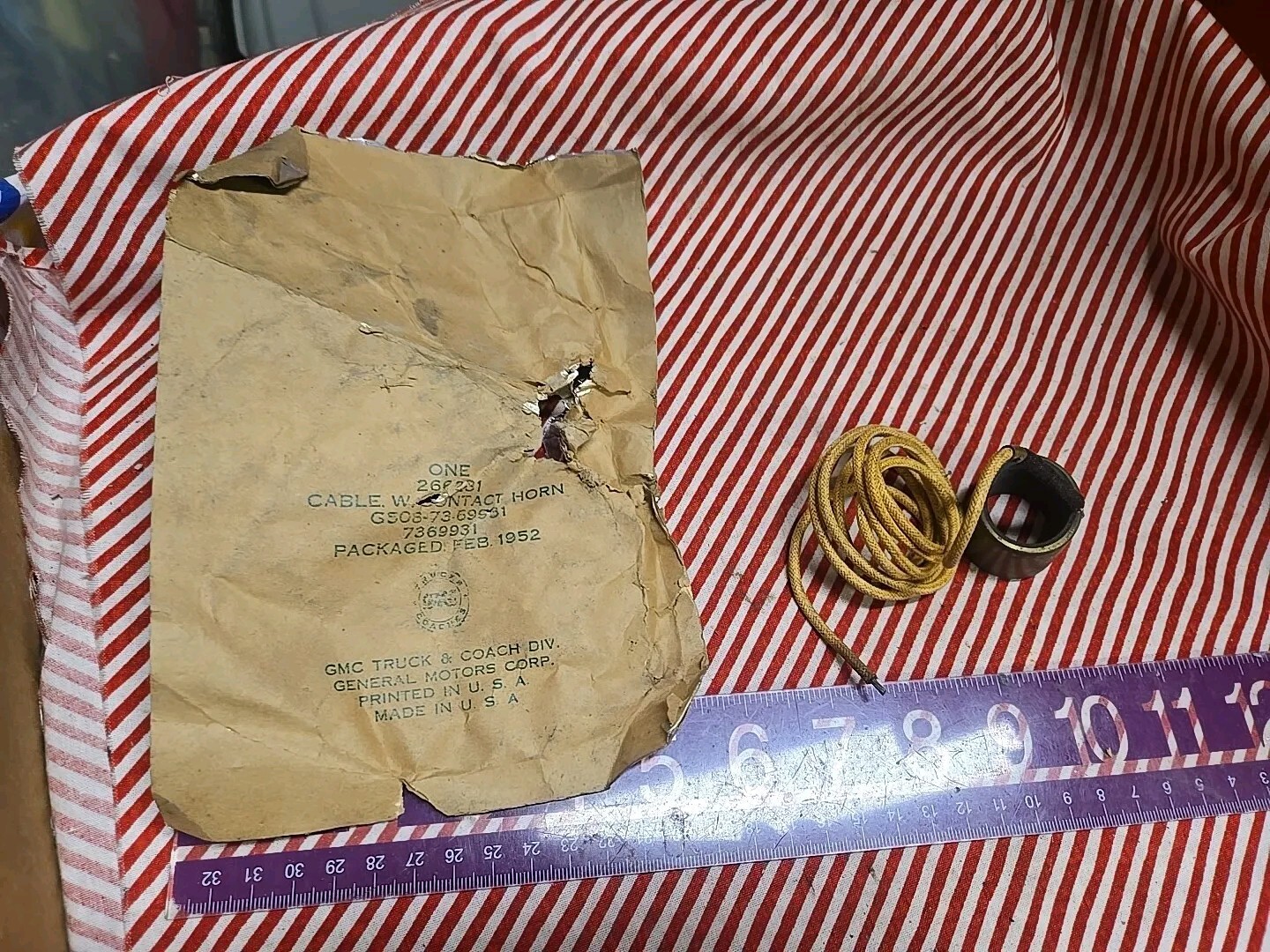 Vintage NOS 1952-1954 GMC Truck Accessory Horn Contact and Cable 7369931 Vintage NOS 1952-1954 GMC Truck Accessory Horn Contact and Cable 7369931