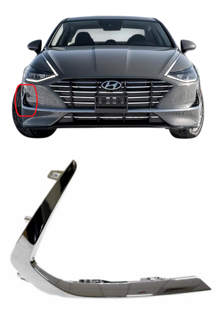 FOR 20-23 Sonata Front Bumper Fog Lower Chrome Molding Intake Trim ⭐ Passenger ⭐