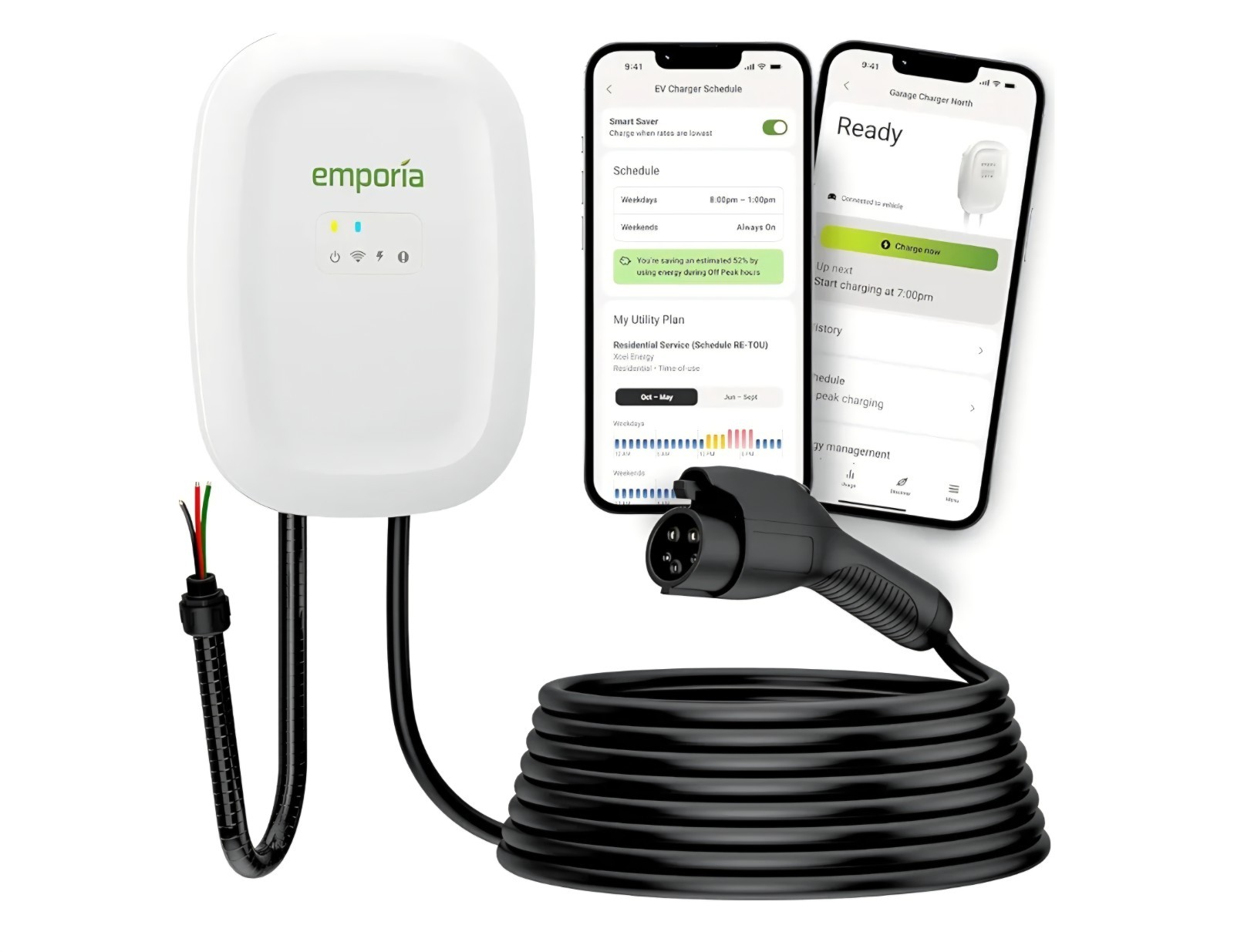 Emporia Classic Level 2 EV Charger EMEVSE1-A-H-J SAE J1772 Connector Hardwire