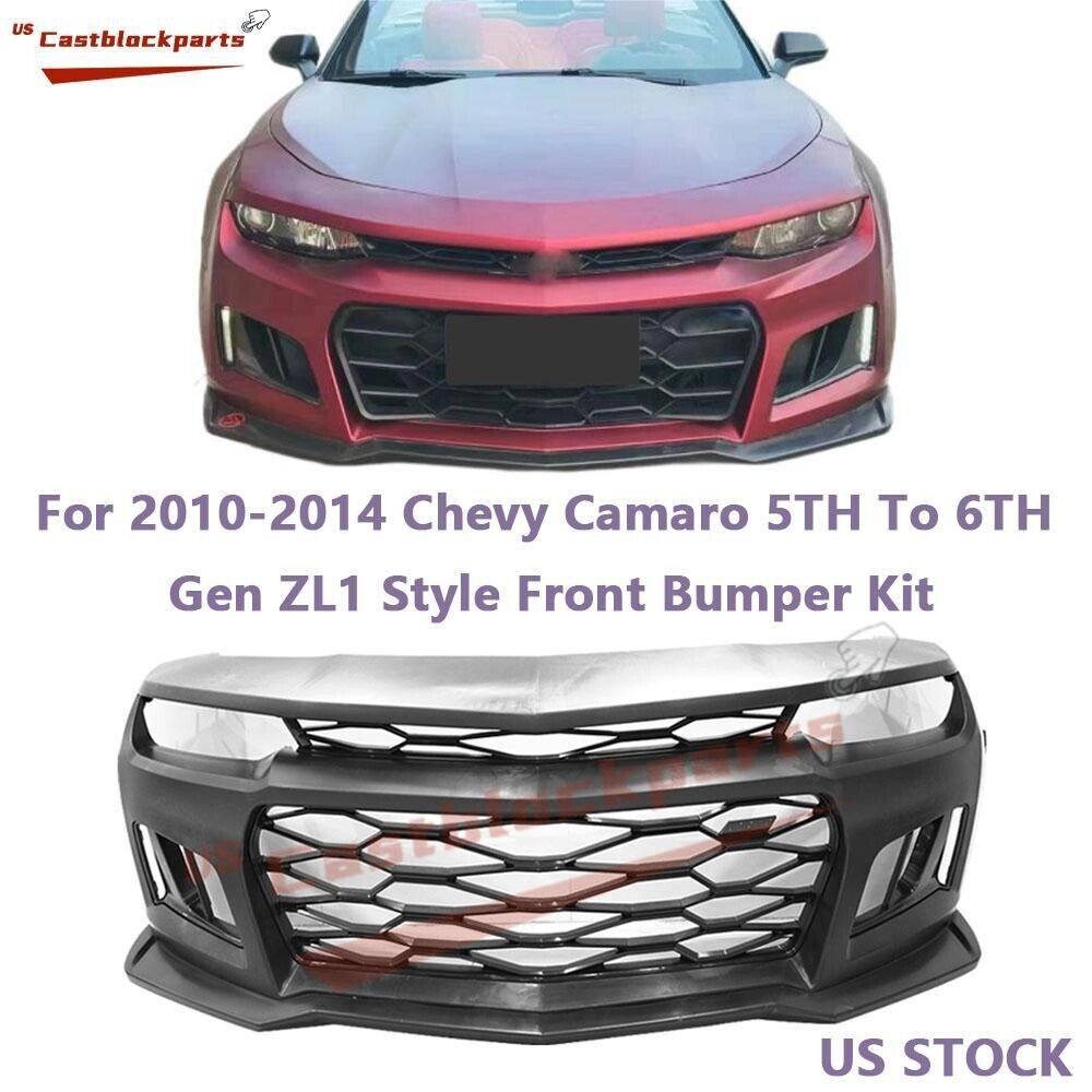 For 10-14 Chevy Camaro 5th To 6th Gen 2014-2015 ZL1 Style Front Bumper Cover Kit