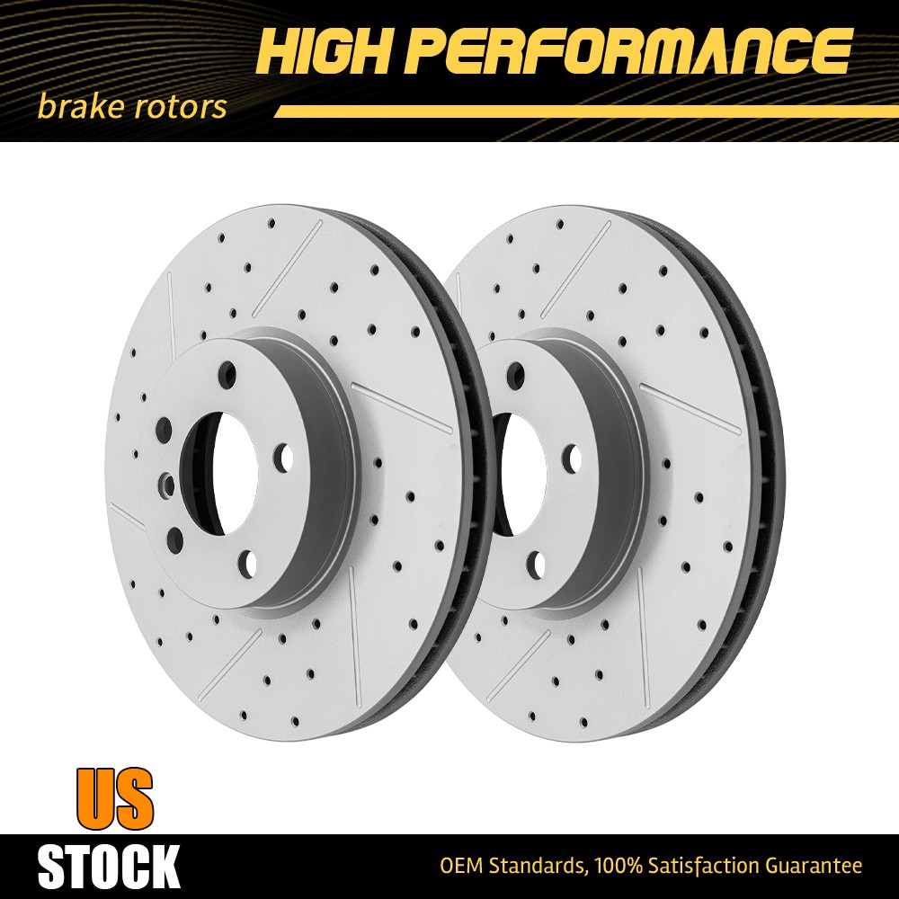 13.07 inch (332mm) Front Drilled Disc Brake Rotors For 2007 - 2018 BMW X5