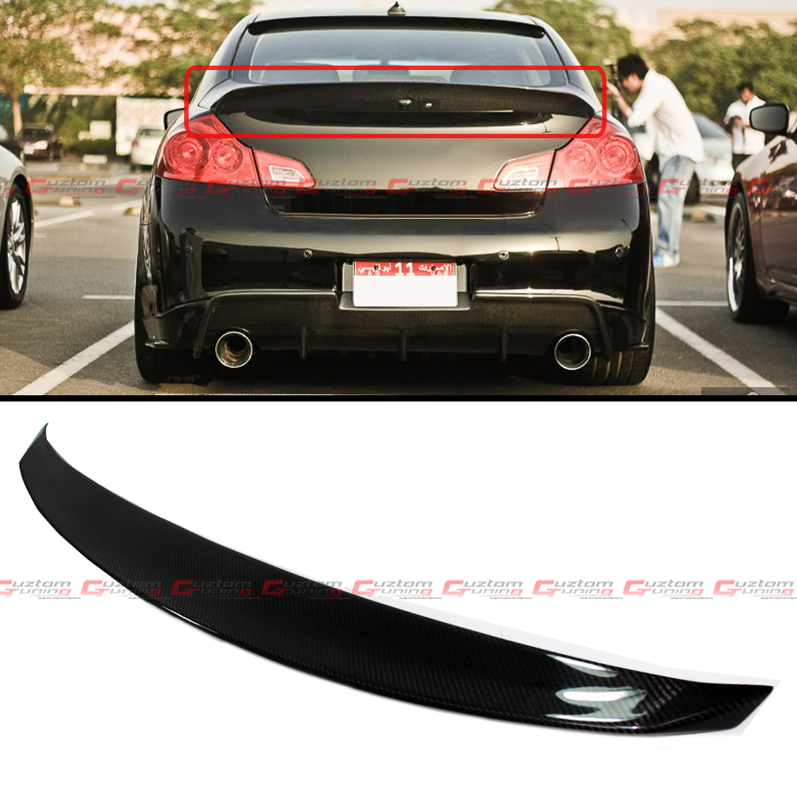 CARBON FIBER JDM STYLE REAR TRUNK SPOILER FOR 2007-15 INFINITI G35 G25 G37 SEDAN CARBON FIBER JDM STYLE REAR TRUNK SPOILER FOR 2007-15 INFINITI G35 G25 G37 SEDAN