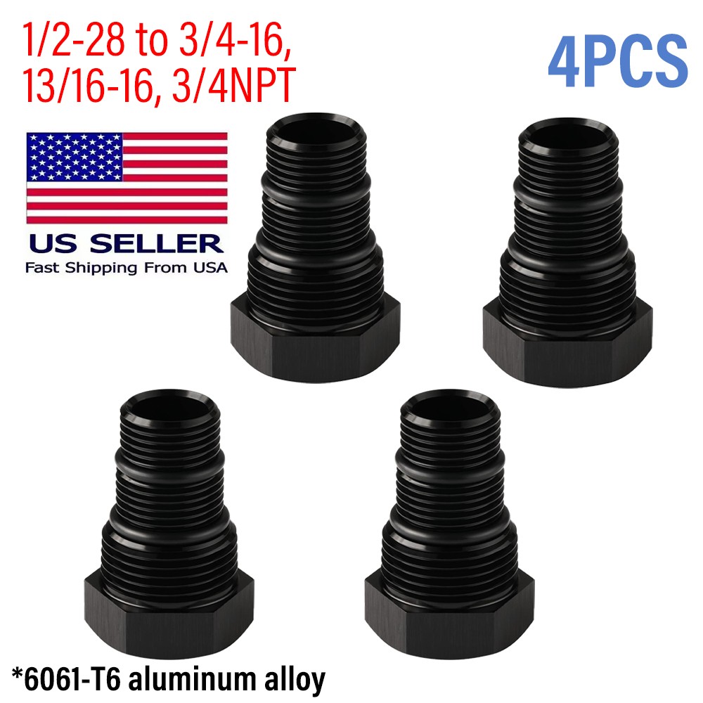 4PCS Oil Filter Threaded Adapter 1/2\