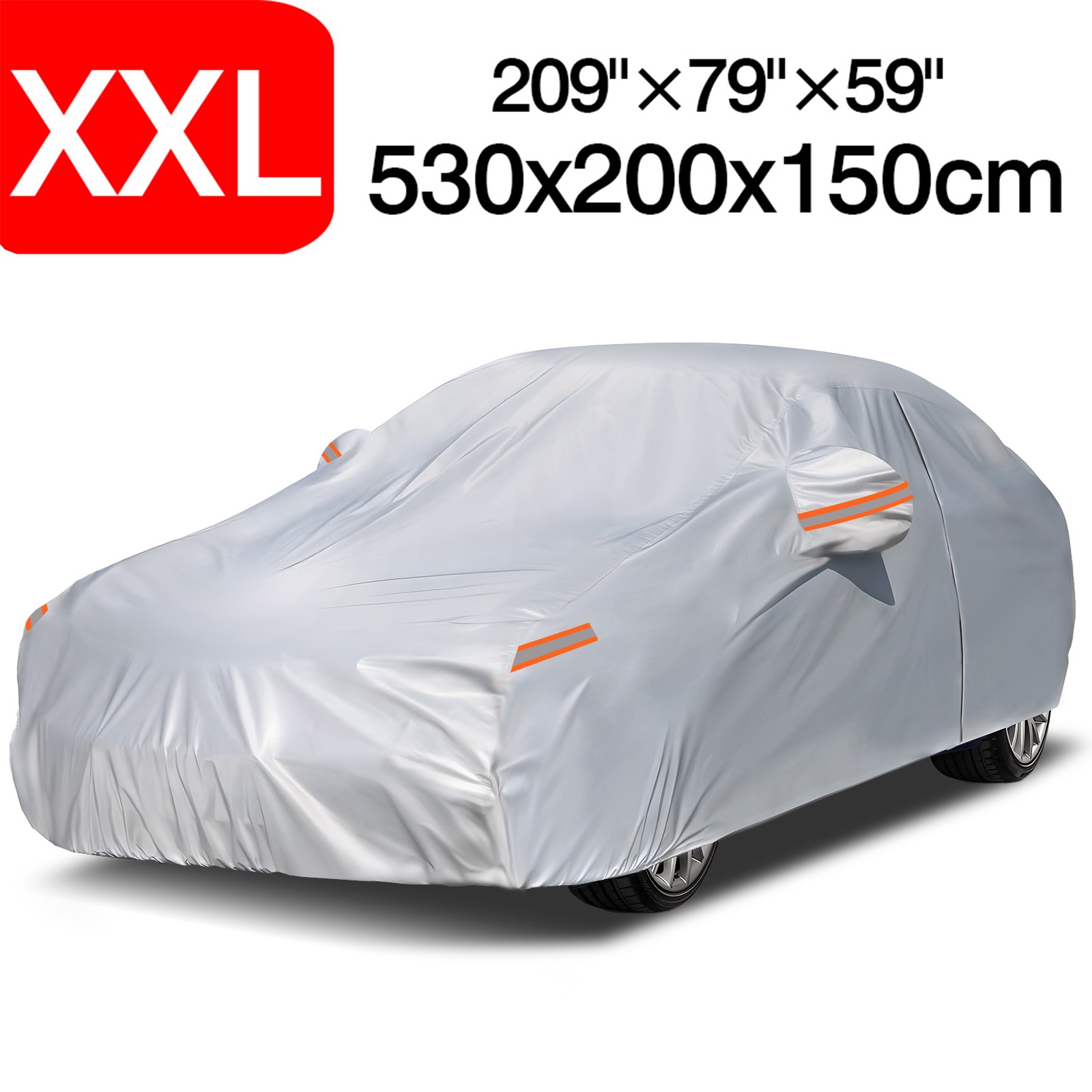 XXL Waterproof Full Car Cover UV Protector Outdoor w/Zipper For Dodge Challenger