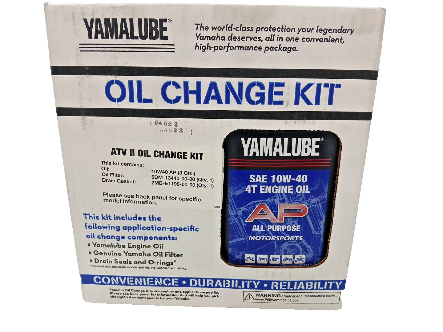 Oil Change Kit, Grizzly 700 EPS, Kodiak 700 - 450 EPS LUB-ATVCG-KT-20 New OEM