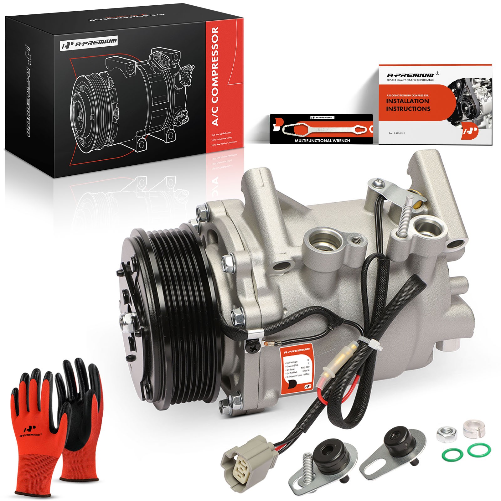 A-Premium A/C Compressor with Clutch for Acura TSX 2004-2008 L4 2.4L GAS Sedan A-Premium A/C Compressor with Clutch for Acura TSX 2004-2008 L4 2.4L GAS Sedan