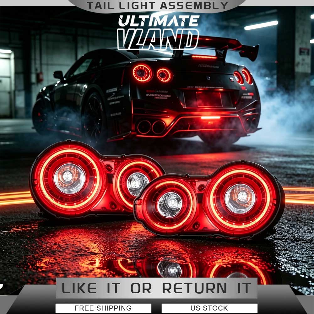VLAND 1Pair LED RED LENS Tail Lights Fit For 2009-2024 Nissan GTR R35 Rear Lamps VLAND 1Pair LED RED LENS Tail Lights Fit For 2009-2024 Nissan GTR R35 Rear Lamps