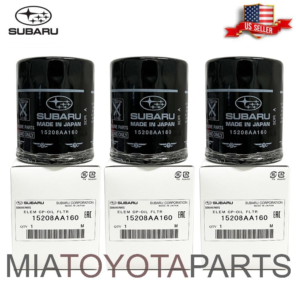 3 Pk Genuine Subaru Engine Oil Filter 15208AA160 15208-AA15A Made in Japan
