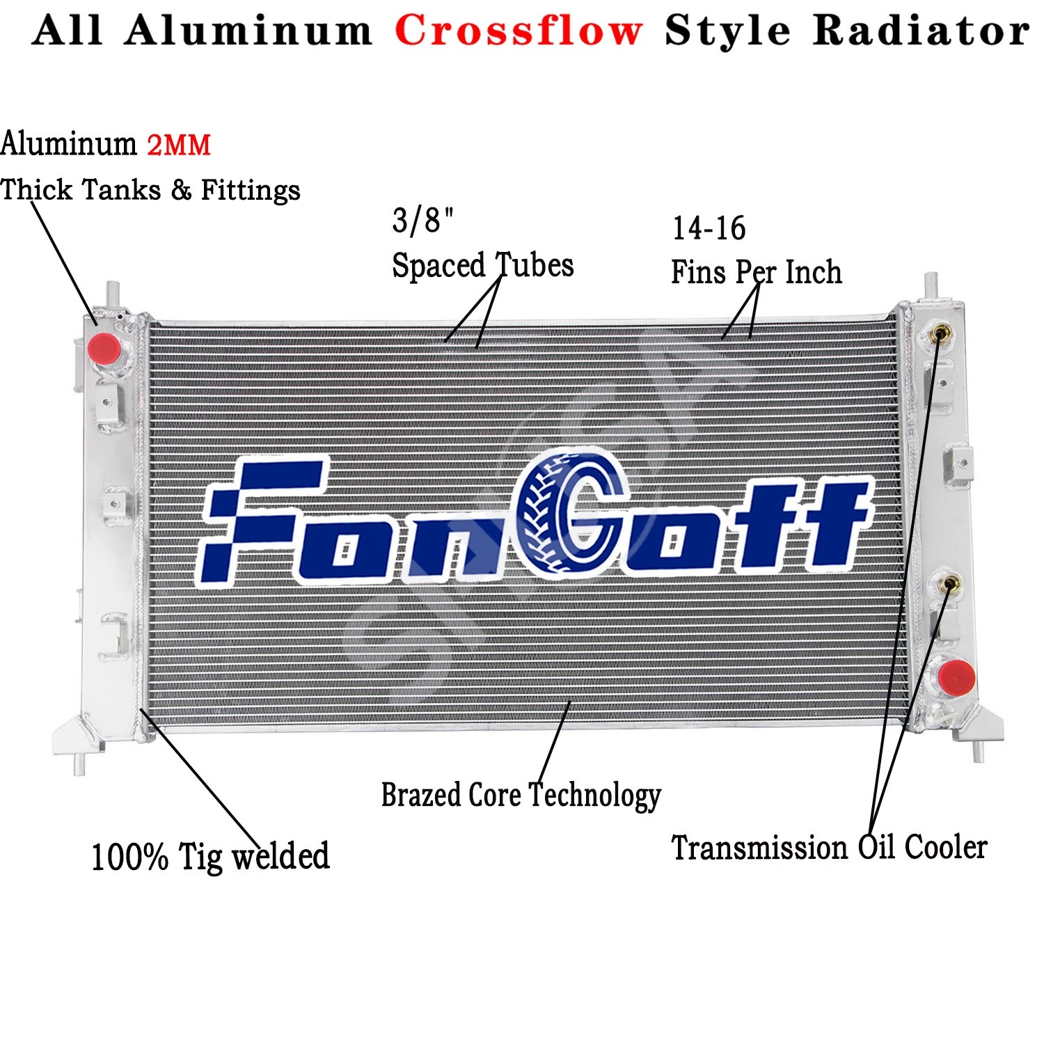 Aluminum Radiator Fit 2019-2023 2021 Chevy Silverado GMC Sierra 1500 5.3L 6.2L