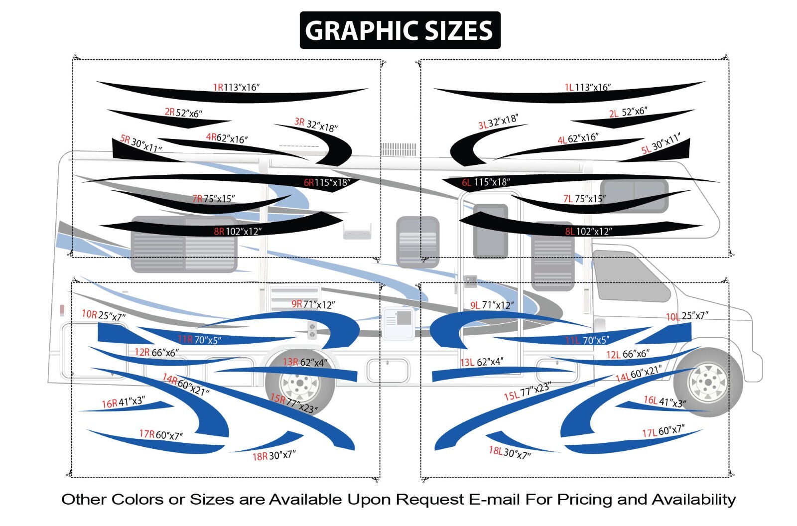 Class C Motor Home Decals Sticker Vinyl Caravan RV Trailer Replacement Graphics