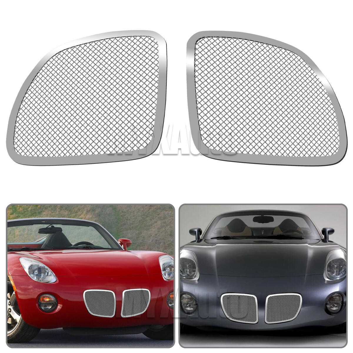 Fit 2006-2008 Pontiac Solstice Stainless Steel Polish Mesh Grille Grill Insert