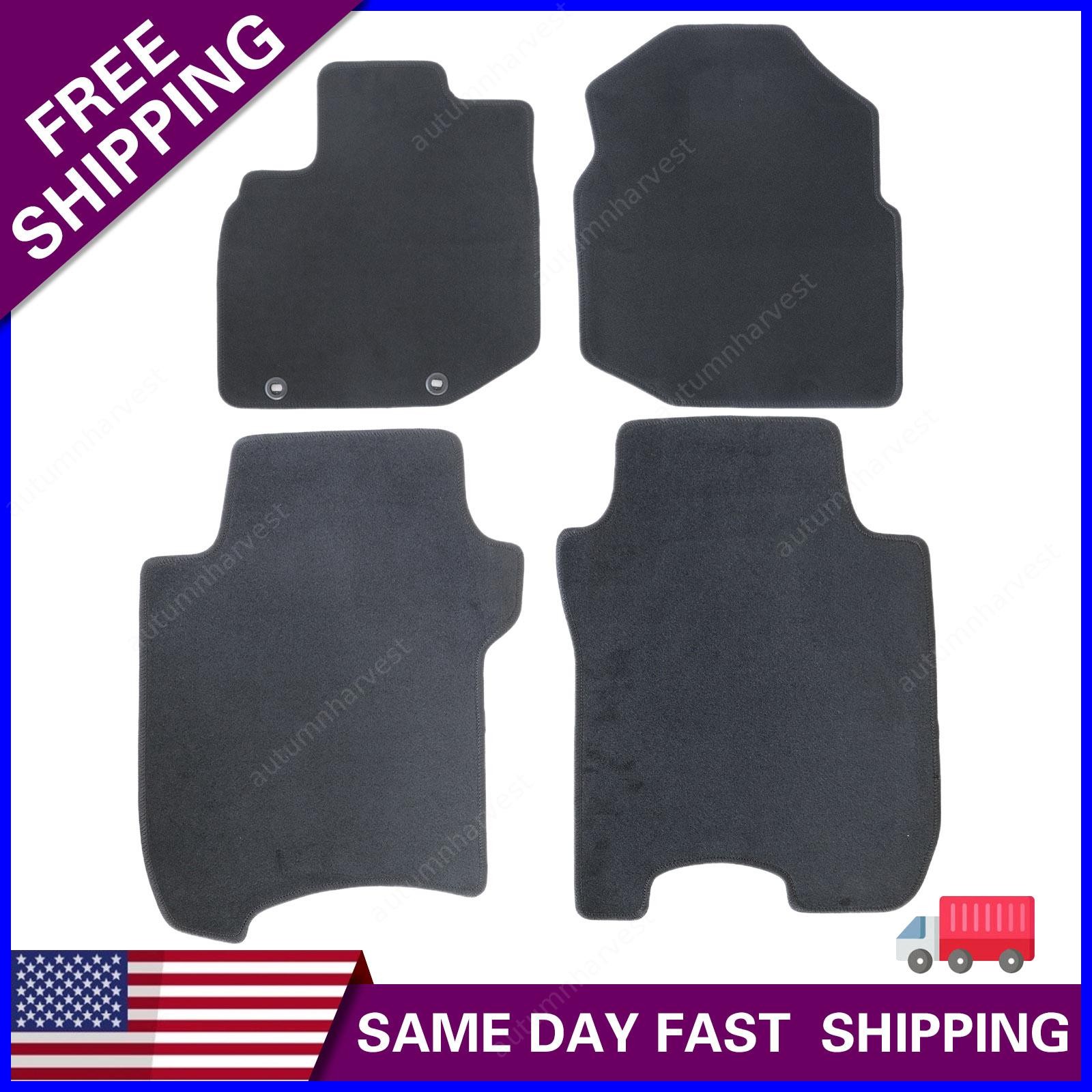 4Pcs Fits Honda Fit 2009-2013 Front & Rear Floor Mats Carpet Replacement Velour
