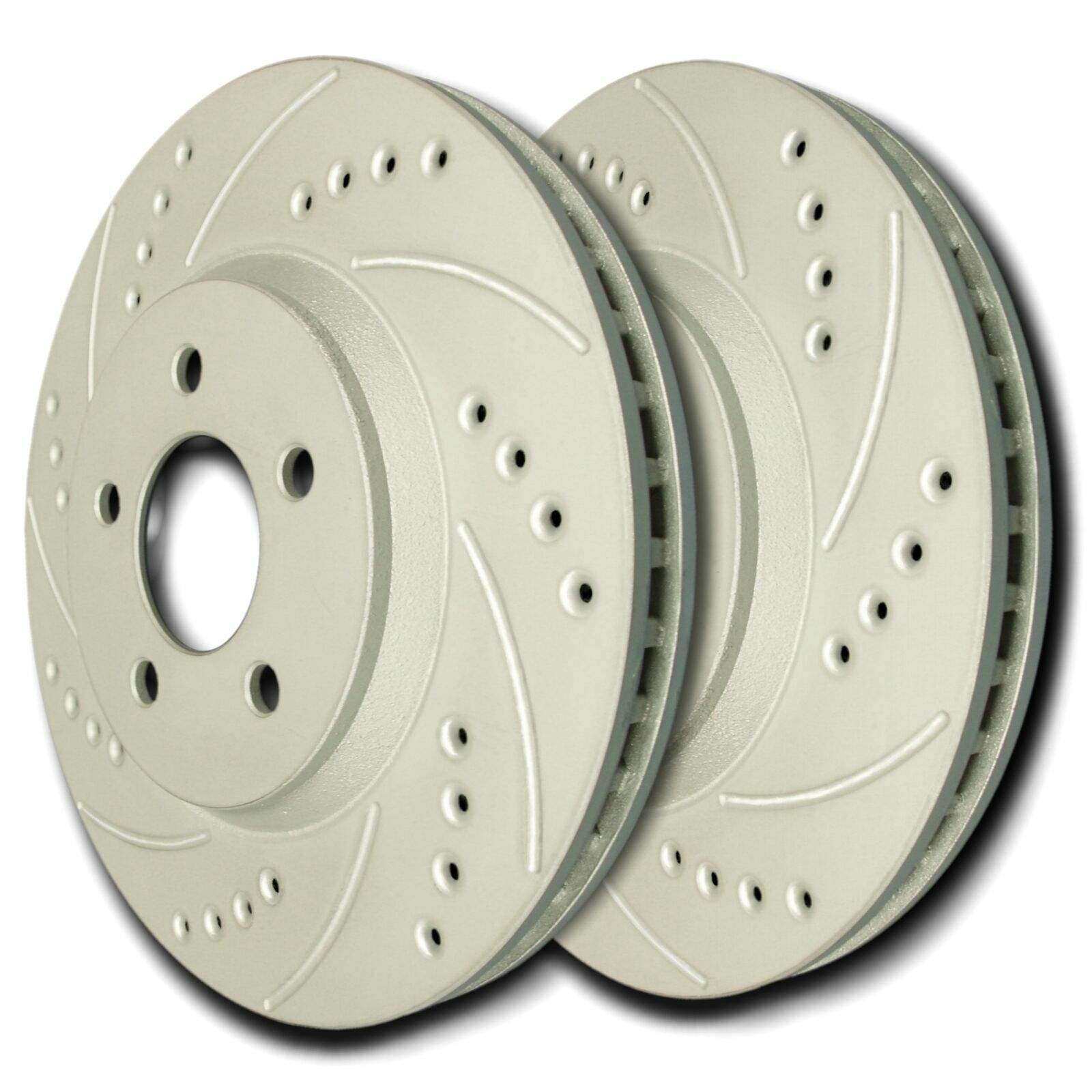 SP Performance F55-42 Drilled Slotted Brake Rotors ZRC Coating L/R Pr Front